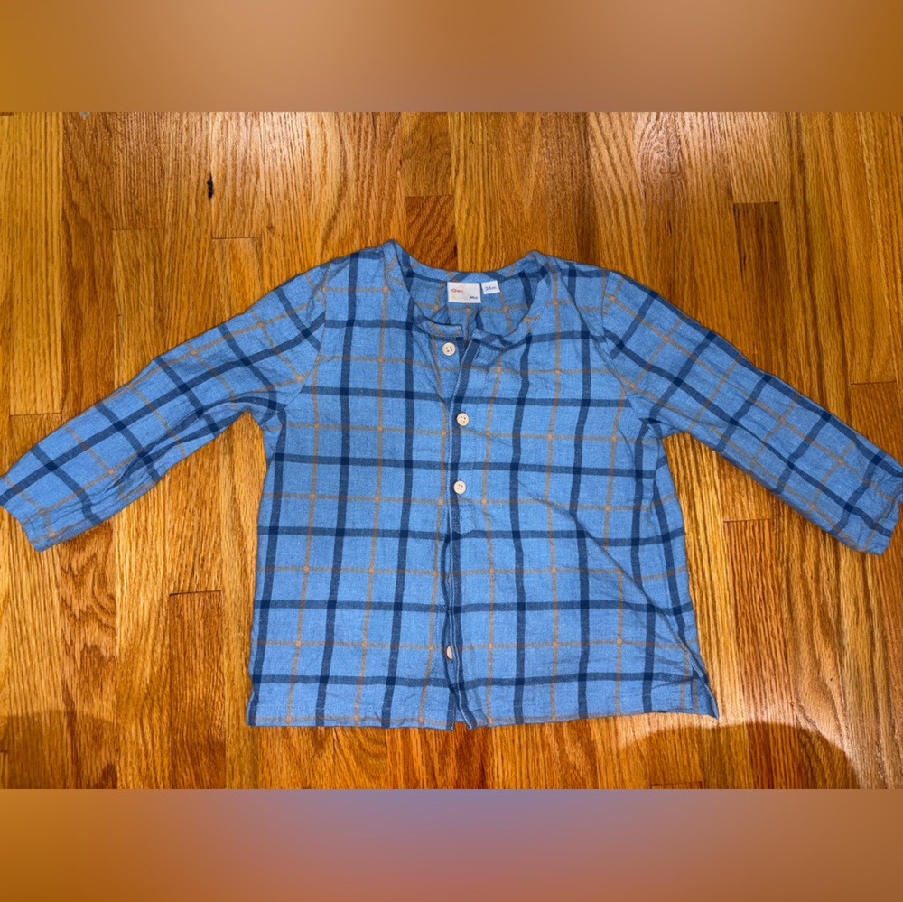 Oso and Me Lupo Baby Shirt in Plaid